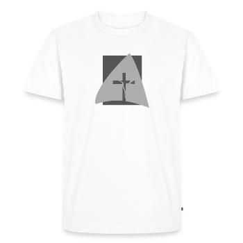 Croix du Christ chrétien - T-shirt Premium bio Homme - blanc - Devant - Nico (187cm)