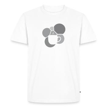Café Cappuccino Grain de café - T-shirt Premium bio Homme - blanc - Devant - Nico (187cm)