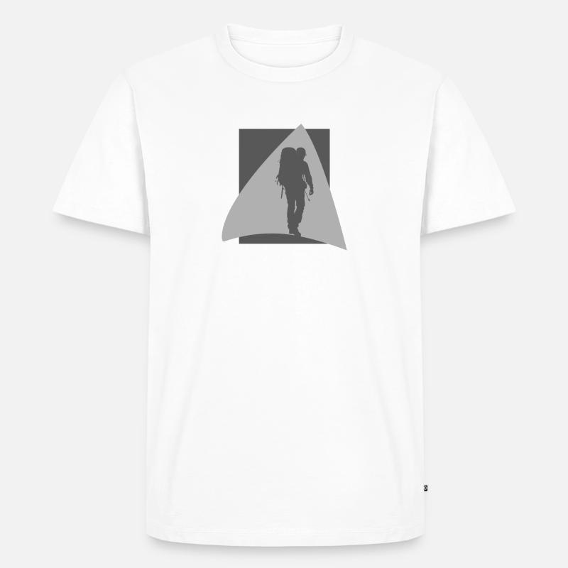 Rucksack Pilger Wanderer - Männer Premium Bio T-Shirt - Weiß