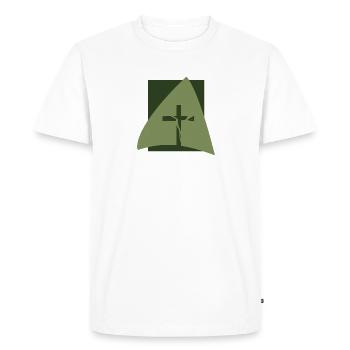 Croix verset de la Bible chrétienne - T-shirt Premium bio Homme - blanc - Devant - Nico (187cm)
