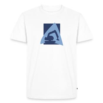 Ouvrier de la construction Excavatrice Ouvrier de la construction - T-shirt Premium bio Homme - blanc - Devant - Nico (187cm)