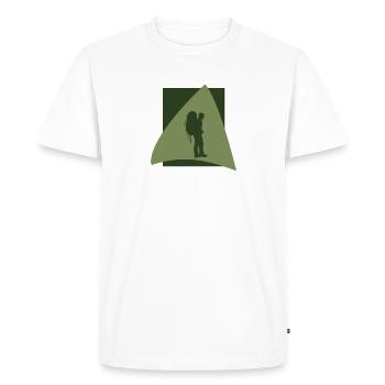 Backpack Hike Hiking - Men's Premium Organic T-Shirt - white - Front - Nico (187cm)