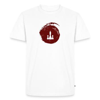 Pièces d'échecs sur échiquier - T-shirt Premium bio Homme - blanc - Devant - Nico (187cm)