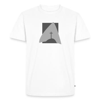 Croix biblique du Christ - T-shirt Premium bio Homme - blanc - Devant - Nico (187cm)