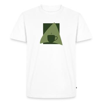 Café en grains Cappuccino Café - T-shirt Premium bio Homme - blanc - Devant - Nico (187cm)