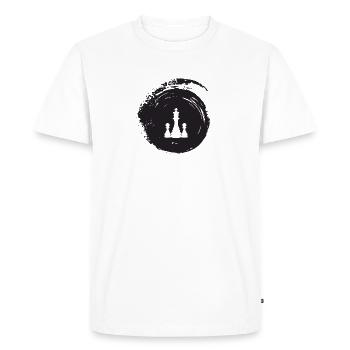 Chessboard Chess Pieces Chess Pieces - Men's Premium Organic T-Shirt - white - Front - Nico (187cm)