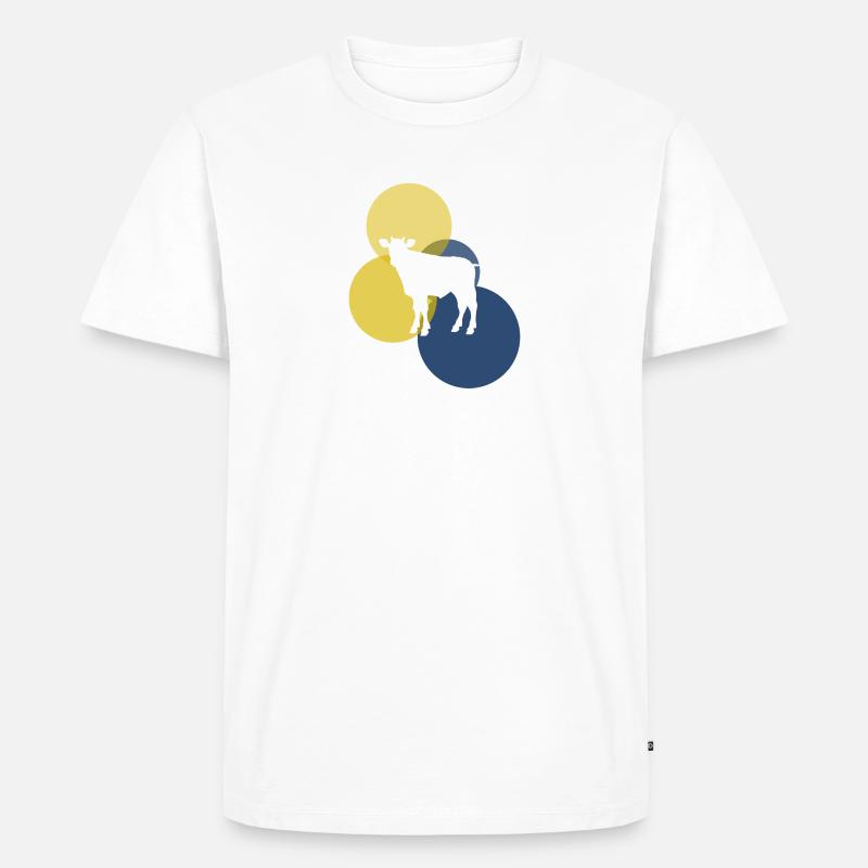 Kühe Bauer Landwirtschaft - Männer Premium Bio T-Shirt - Weiß