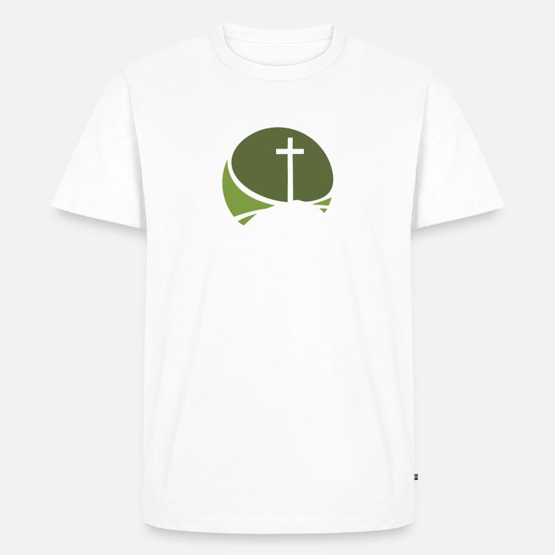 Christ Kreuz Bibel - Männer Premium Bio T-Shirt - Weiß