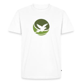 Volée d’oiseaux Oiseaux volants - T-shirt Premium bio Homme - blanc - Devant - Nico (187cm)