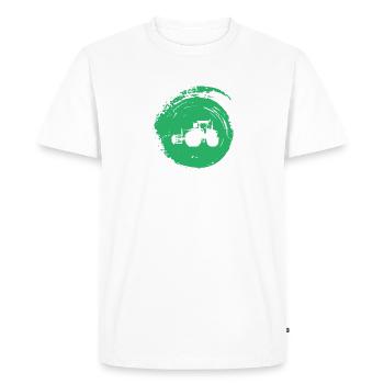 Farmer Combine Harvester Farm - Men's Premium Organic T-Shirt - white - Front - Nico (187cm)