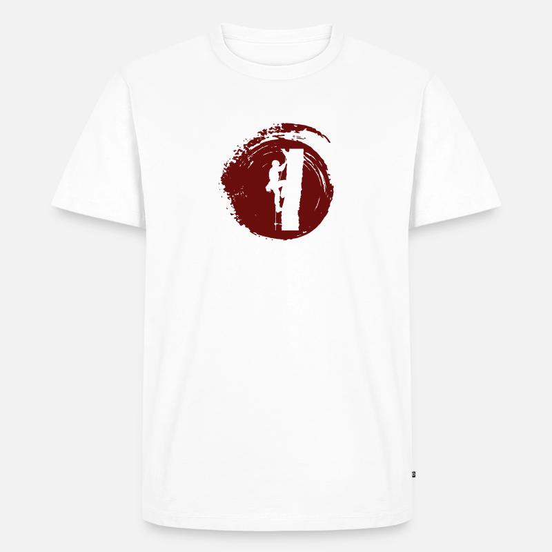Kletterer Ausrüstung Baumklettern - Männer Premium Bio T-Shirt - Weiß
