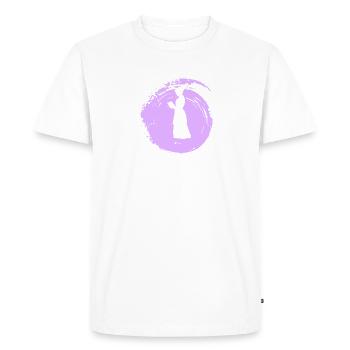 Lire l’auteur - T-shirt Premium bio Homme - blanc - Devant - Nico (187cm)