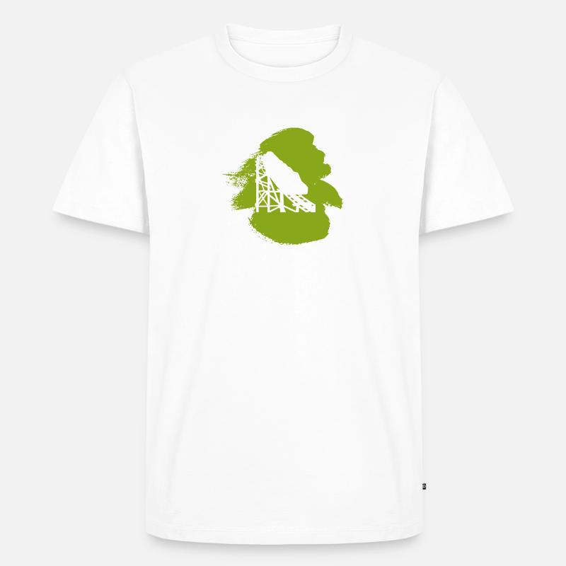 Achterbahn Kirmes Lukas - Männer Premium Bio T-Shirt - Weiß