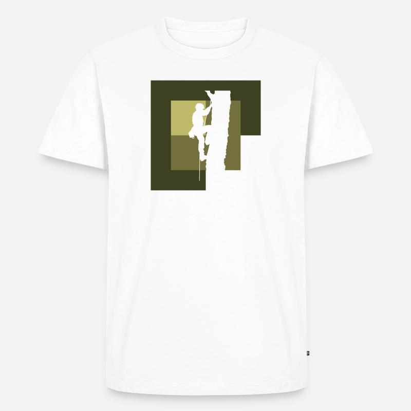 Baumklettern Kletterer Kletteraffe - Männer Premium Bio T-Shirt - Weiß