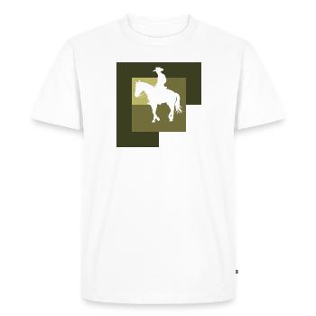 Bottes de cowboy Lasso Cowboy - T-shirt Premium bio Homme - blanc - Devant - Nico (187cm)