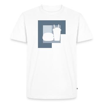 Snack burger délicieux - T-shirt Premium bio Homme - blanc - Devant - Nico (187cm)
