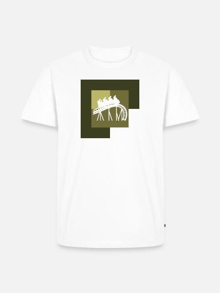 Rummel Festzelt Achterbahn - Männer Premium Bio T-Shirt - Weiß