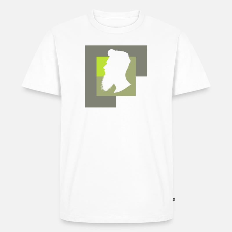 Schnurrbart Hipster Baertig - Männer Premium Bio T-Shirt - Weiß