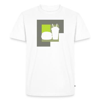 Snack Burger - Men's Premium Organic T-Shirt - white - Front - Nico (187cm)