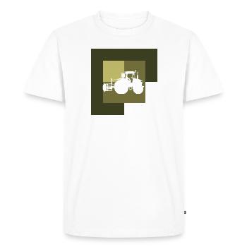 Farmer Hof Bauer - Men's Premium Organic T-Shirt - white - Front - Nico (187cm)
