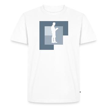 Reading Book Bookworm - Men's Premium Organic T-Shirt - white - Front - Nico (187cm)