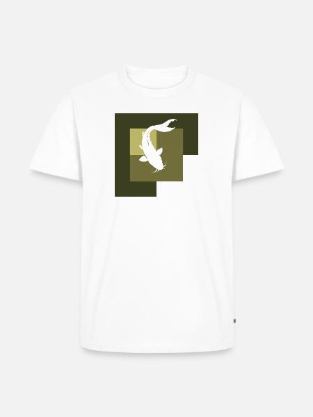 Teich Koi Fisch Fischen - Männer Premium Bio T-Shirt - Weiß