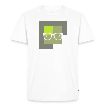 Écriture de rat de bibliothèque - T-shirt Premium bio Homme - blanc - Devant - Nico (187cm)