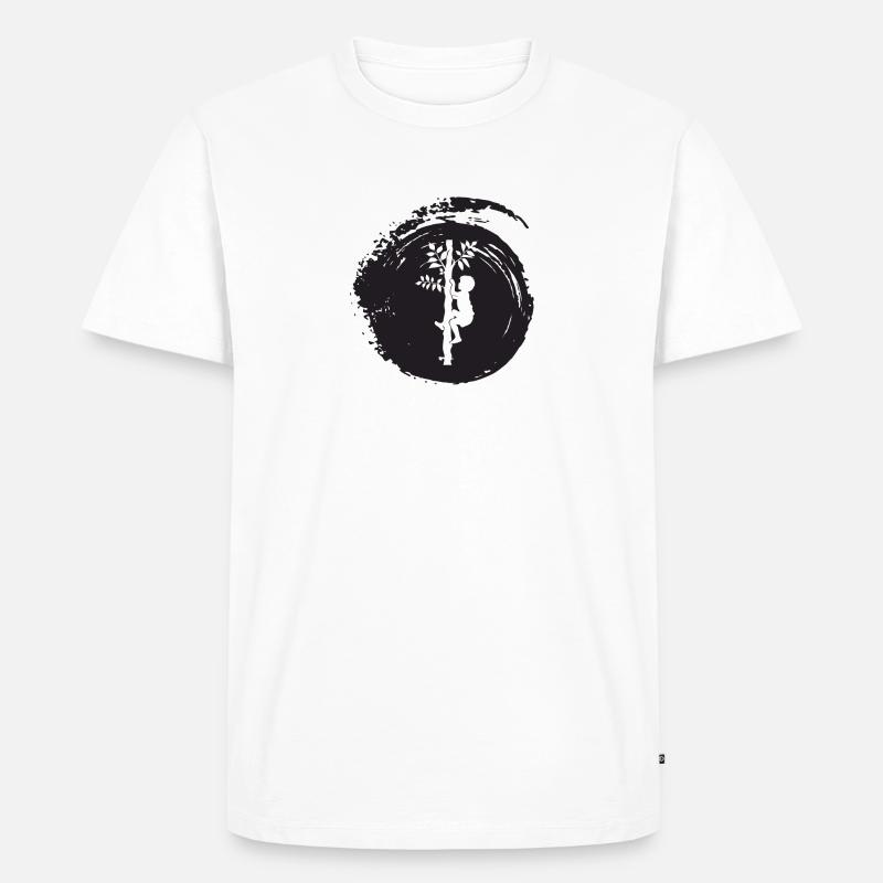 Baumklettern Kletterer Klettern - Männer Premium Bio T-Shirt - Weiß