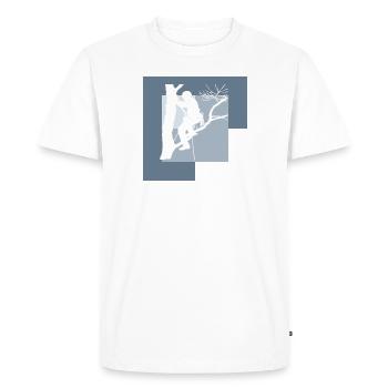 Crampons grimpeurs d’arbre - T-shirt Premium bio Homme - blanc - Devant - Nico (187cm)