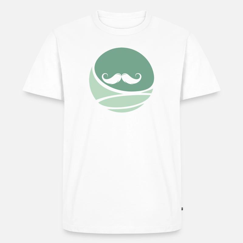 Schnurrbart Gesichtsbehaarung - Männer Premium Bio T-Shirt - Weiß