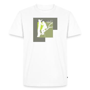 Grimper à l’accrobranche des singes - T-shirt Premium bio Homme - blanc - Devant - Nico (187cm)