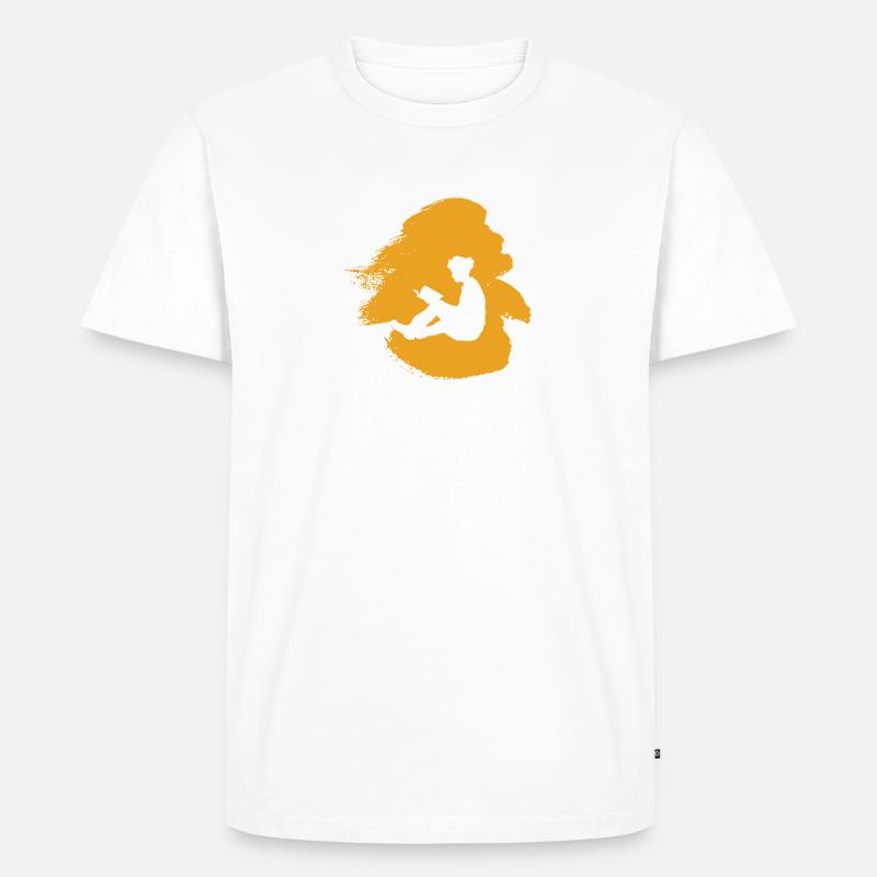 Leseratte Writing Bildung - Männer Premium Bio T-Shirt - Weiß