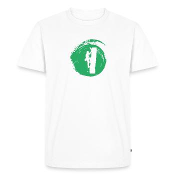 Grimpeur Escalade Monkey Crampons - T-shirt Premium bio Homme - blanc - Devant - Nico (187cm)