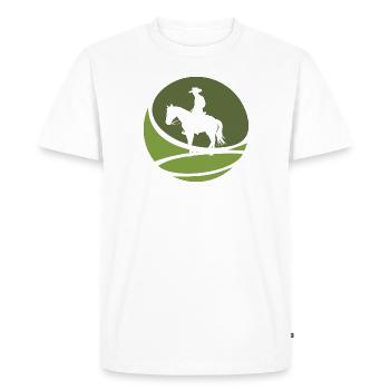 Cowboy Cowboy Bottes Rider - T-shirt Premium bio Homme - blanc - Devant - Nico (187cm)