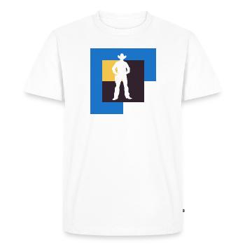 Western Rider Saddle - Men's Premium Organic T-Shirt - white - Front - Nico (187cm)