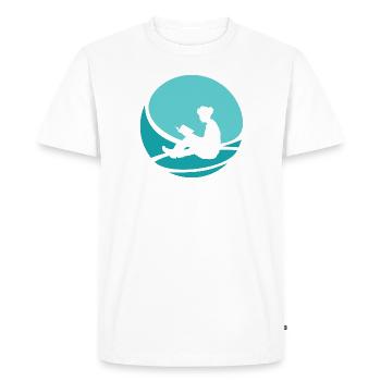 Lire Bookworm - T-shirt Premium bio Homme - blanc - Devant - Nico (187cm)