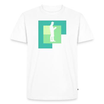 Reading Book - Men's Premium Organic T-Shirt - white - Front - Nico (187cm)