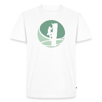 Matériel d’escalade Climbing Monkey - T-shirt Premium bio Homme - blanc - Devant - Nico (187cm)