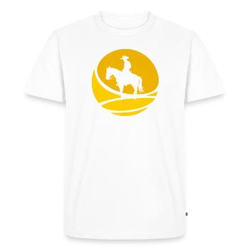 Selle Cowboy Sheriff - T-shirt Premium bio Homme - blanc - Devant - Nico (187cm)