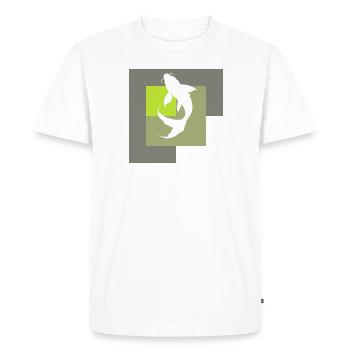 Tête de poisson Koi - T-shirt Premium bio Homme - blanc - Devant - Nico (187cm)