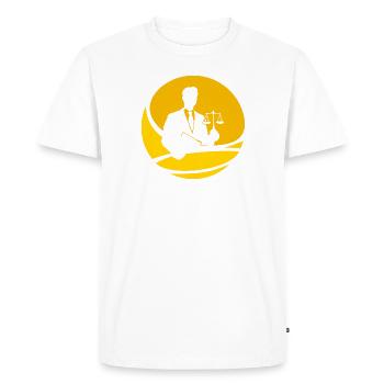 Droite - T-shirt Premium bio Homme - blanc - Devant - Nico (187cm)