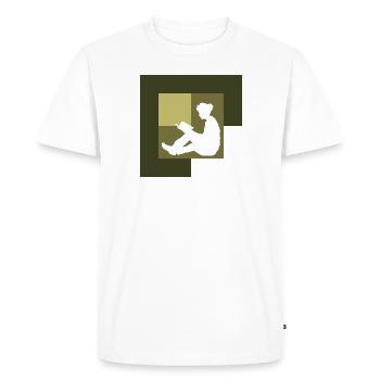 Bookworm Education Novel - Men's Premium Organic T-Shirt - white - Front - Nico (187cm)