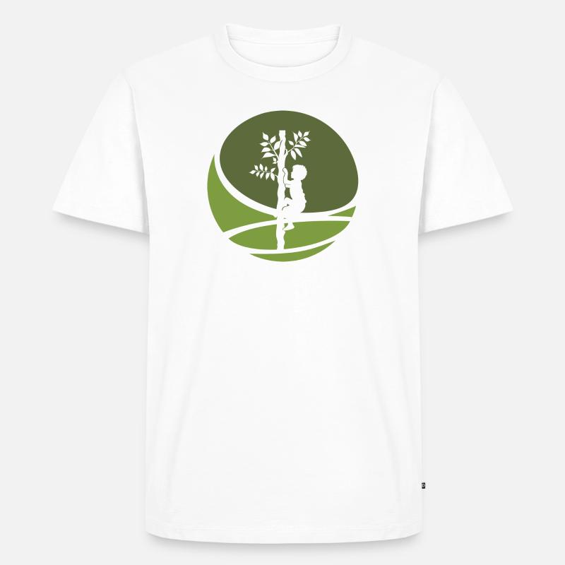 Baumklettern Klettern Ausrüstung - Männer Premium Bio T-Shirt - Weiß