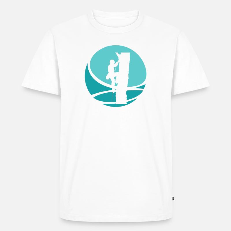 Klettern Baumklettern Aufstieg - Männer Premium Bio T-Shirt - Weiß