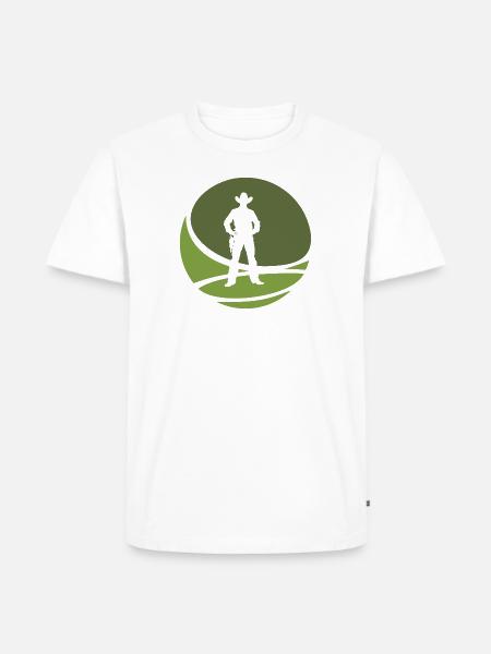 Western Reiter Cowboystiefel - Männer Premium Bio T-Shirt - Weiß