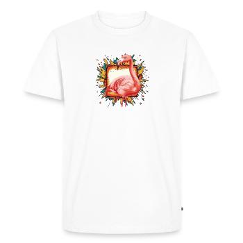 Flamingo Animal Love - Men's Premium Organic T-Shirt - white - Front - Nico (187cm)