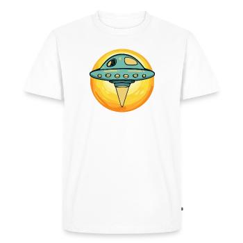 UFO Mars - Men's Premium Organic T-Shirt - white - Front - Nico (187cm)