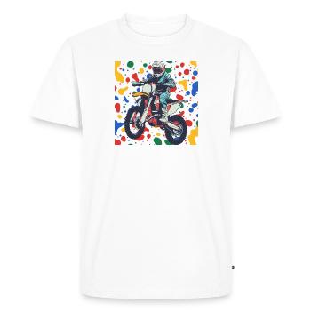 Dirt Bike Motocross Bike - T-shirt Premium bio Homme - blanc - Devant - Nico (187cm)