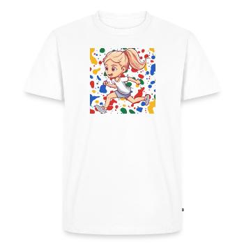 Coureur de sprint en cours d'exécution - T-shirt Premium bio Homme - blanc - Devant - Nico (187cm)