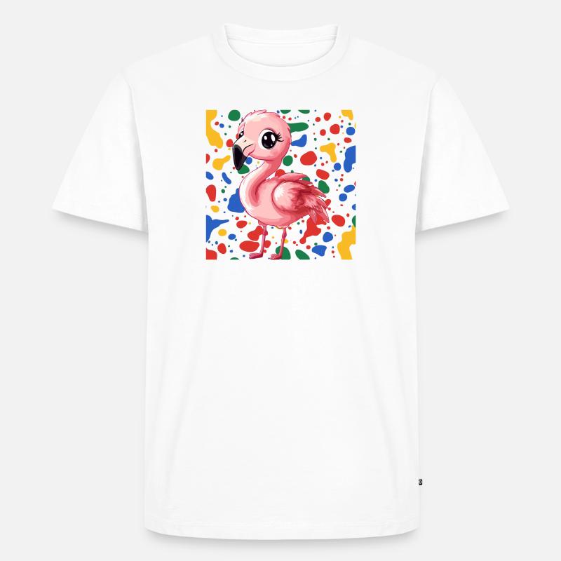 Flamingo Wasservogel - Männer Premium Bio T-Shirt - Weiß